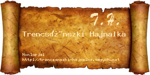 Trencsánszki Hajnalka névjegykártya